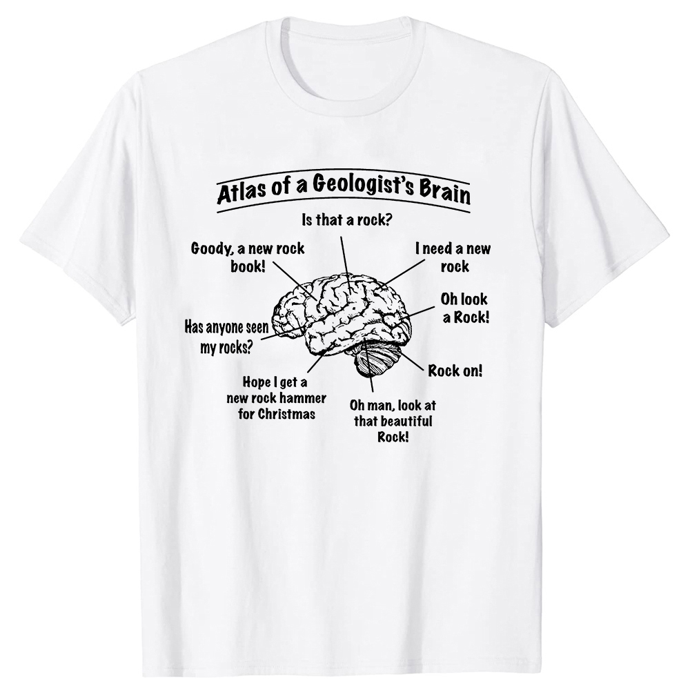 Lustiger Atlas eines Geologen Gehirn T-Shirts Sommer Geologie Rock Grafik Baumwolle Streetwear Kurzarm Geburtstags geschenke T-Shirt Männer – Detail 3