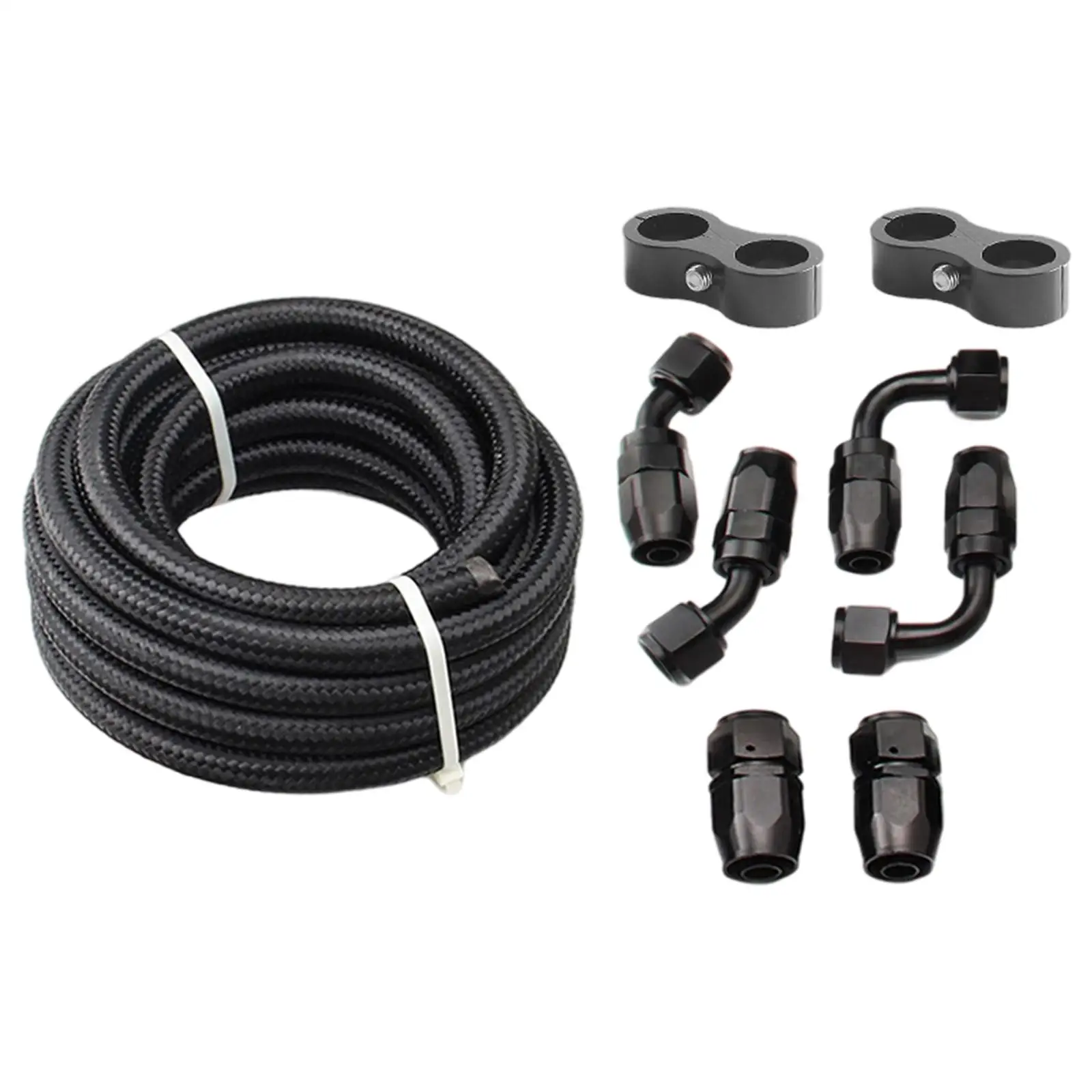 Nylon Braided Fuel Hose Set 0/45/90-Degree Hose Fitting Fit for Pump Gas