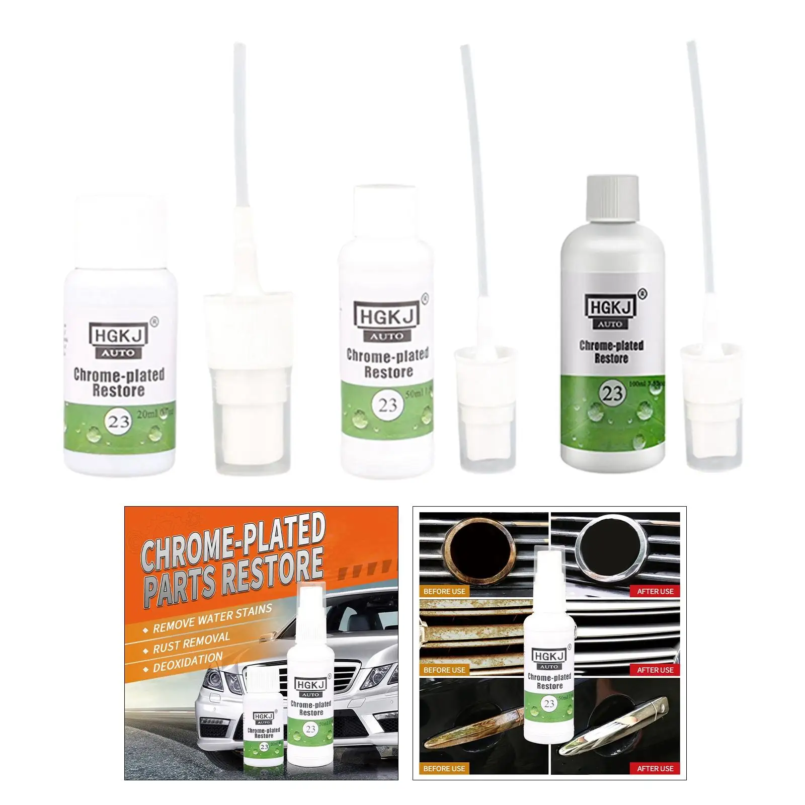 Car Rust Remover, Chrome Refurbishment Agent Rust Refining Cleaning Agent Rust