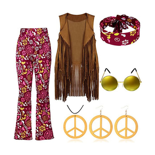 Chaleco Flecos Mujer Disfraz Marrón Con Flecos | UNIVERSO FIESTA | Correos Chaleco Hippie