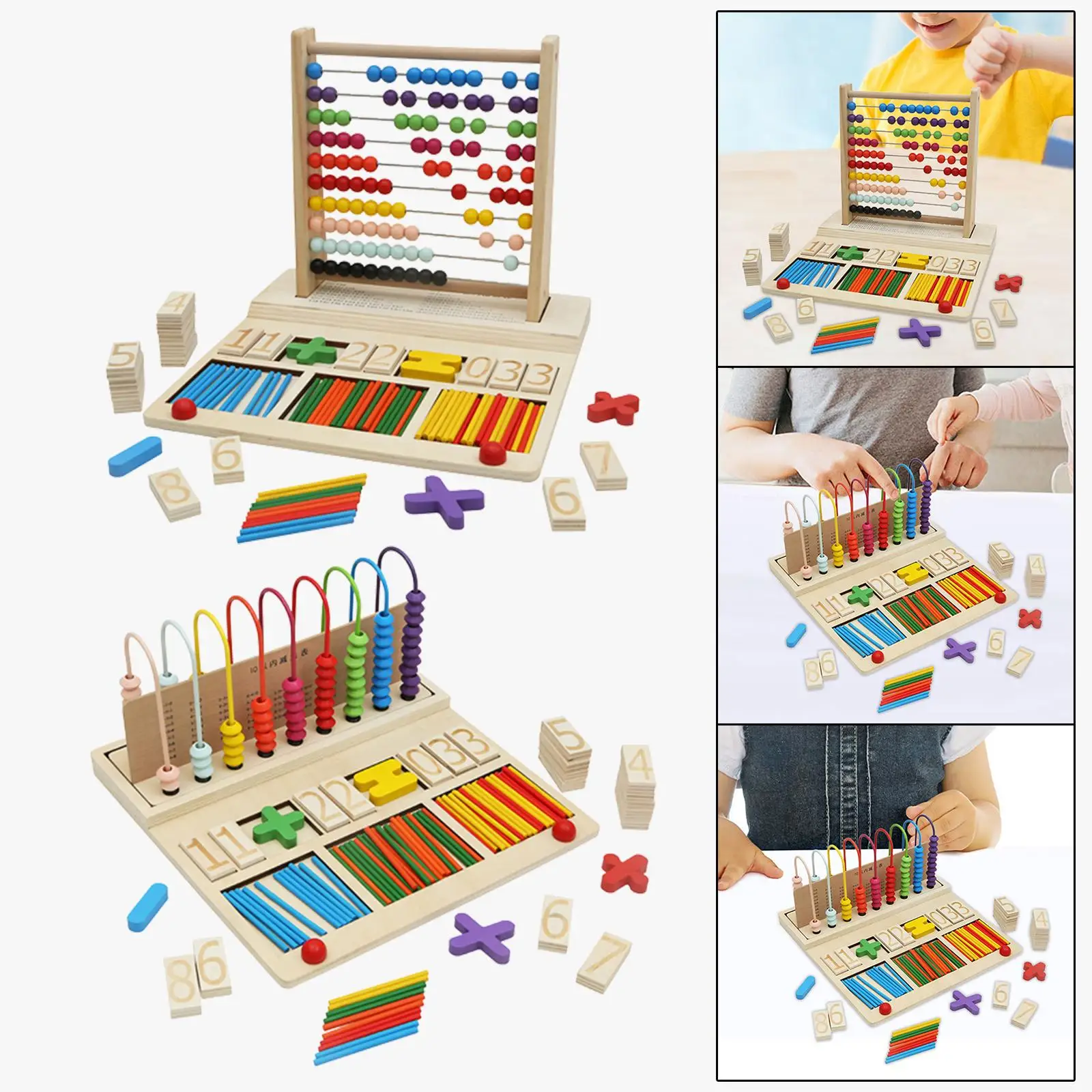 Math Learning Toys Counting Math Games Classic Counting Tool Educational Colorful Beads Counting Toys for Kids Holiday Gifts