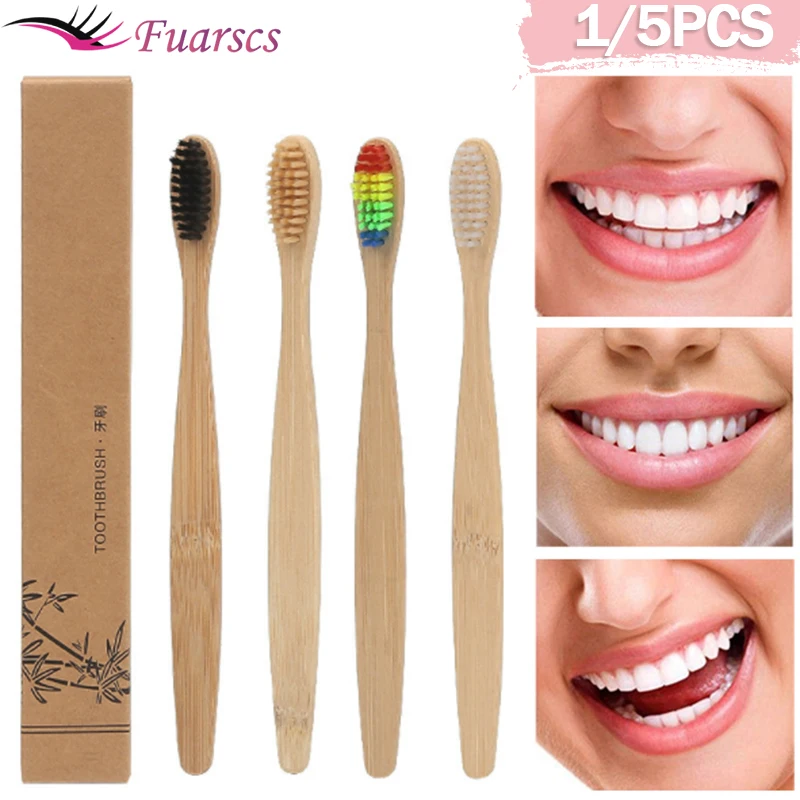 Best of 1 / 5PCS Colorful Natural Bamboo Toothbrush Set Soft Bristle Charcoal Teeth Whitening Bamboo Toothbrushes Soft Dental Oral Care Reviews & Tips