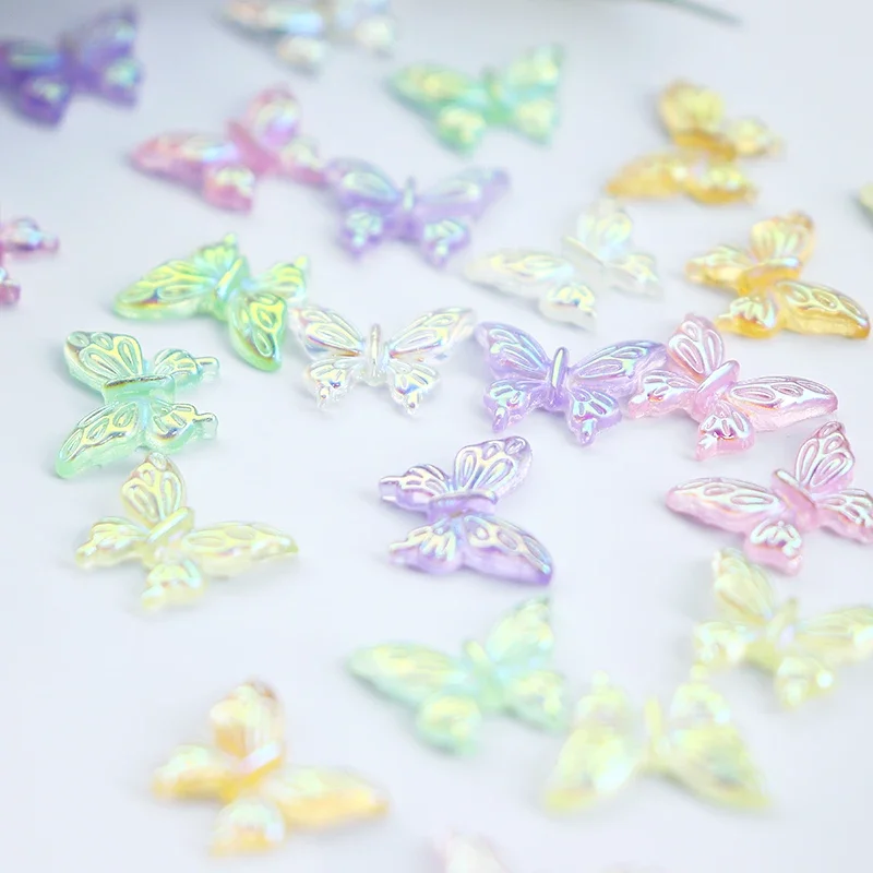 Best of 30pcs Iridescent Glitter Butterfly Nail Art Charms Aurora Butterfly Nails Decoration Jewelry Nail Supplies For Professionals Reviews & Tips - Image 4