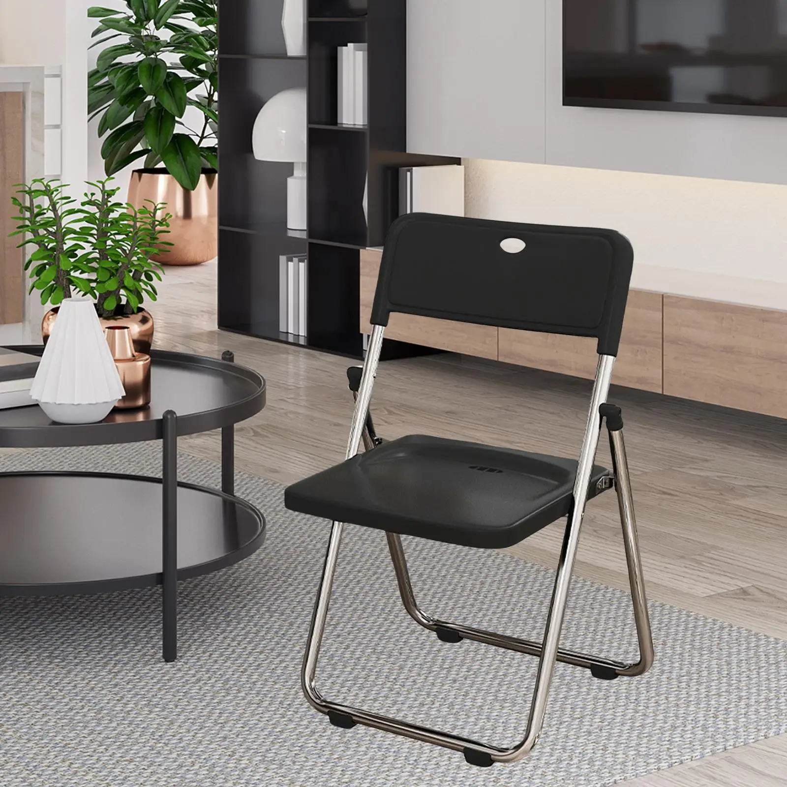 Acrylic Folding Chair Armless Chair Stackable Steel Frame Furniture Photo Chair Makeup Chair for living Room Home