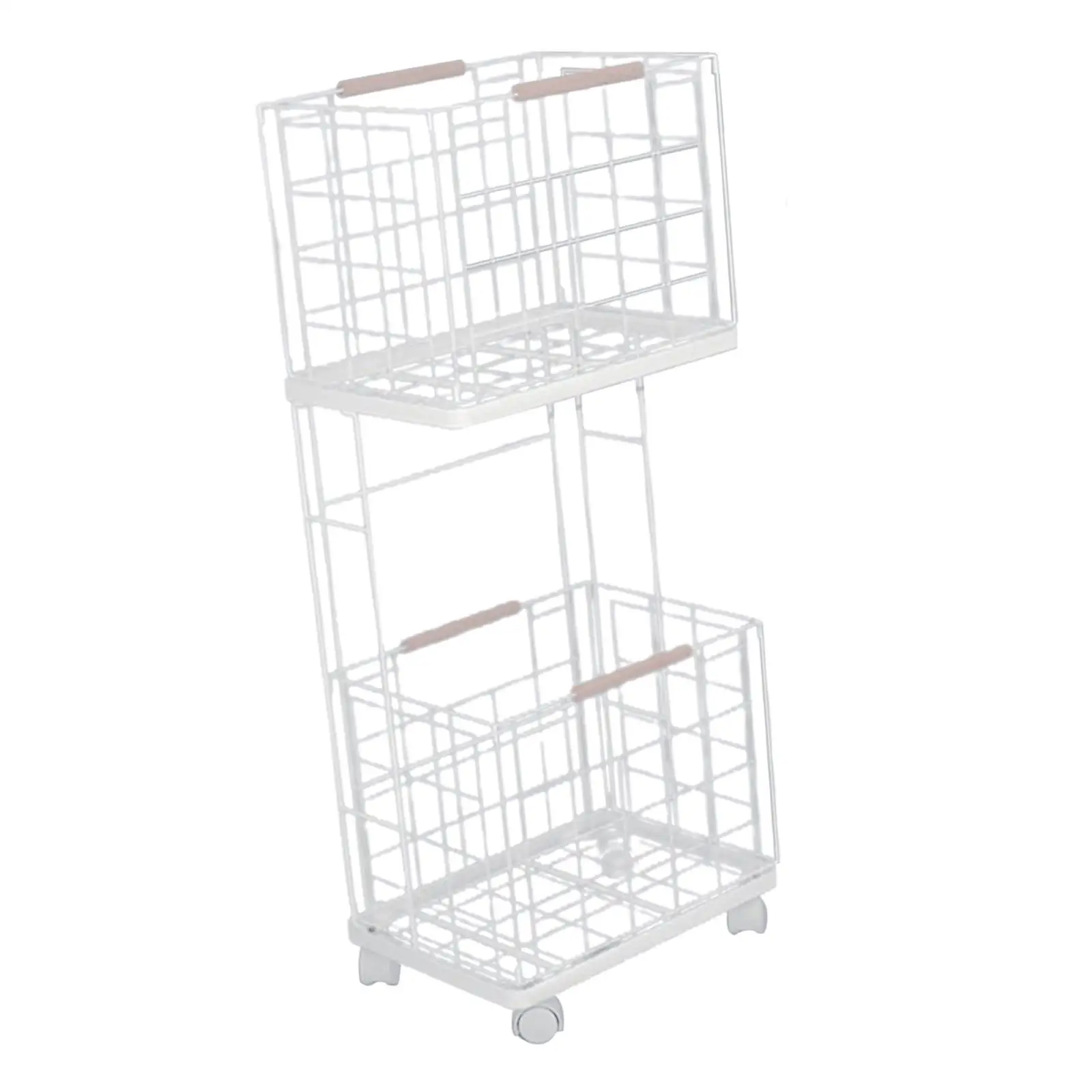 2 Tier Storage Cart Large Capacity with Wheels Removable Multifunctional Laundry Clothes Basket Storage Rack for Home Farmhouse