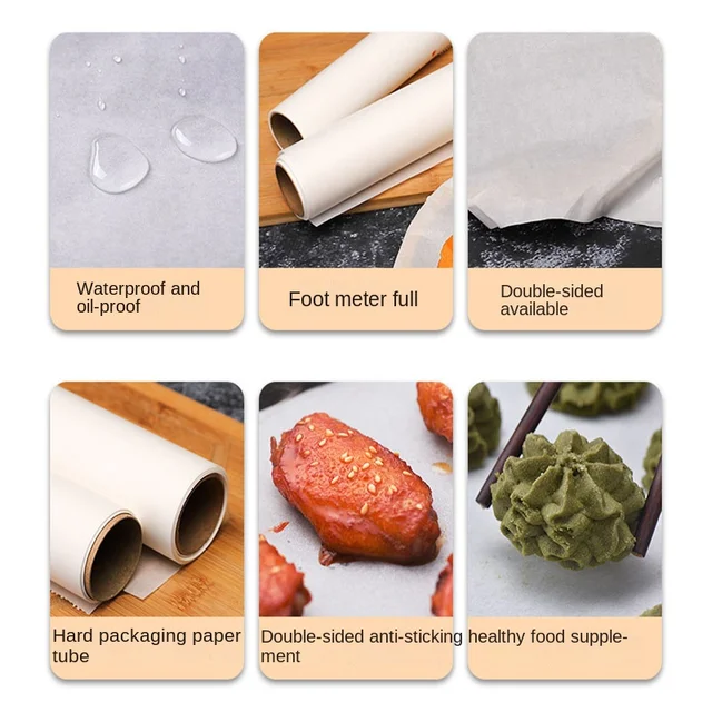 Parchment Paper for Baking, Non-stick Parchment Paper Roll, High  Temperature Resistant, Waterproof and Greaseproof Baking Paper For Bread,  Cookies, Heat Press, Pans, Oven, Air Fry 