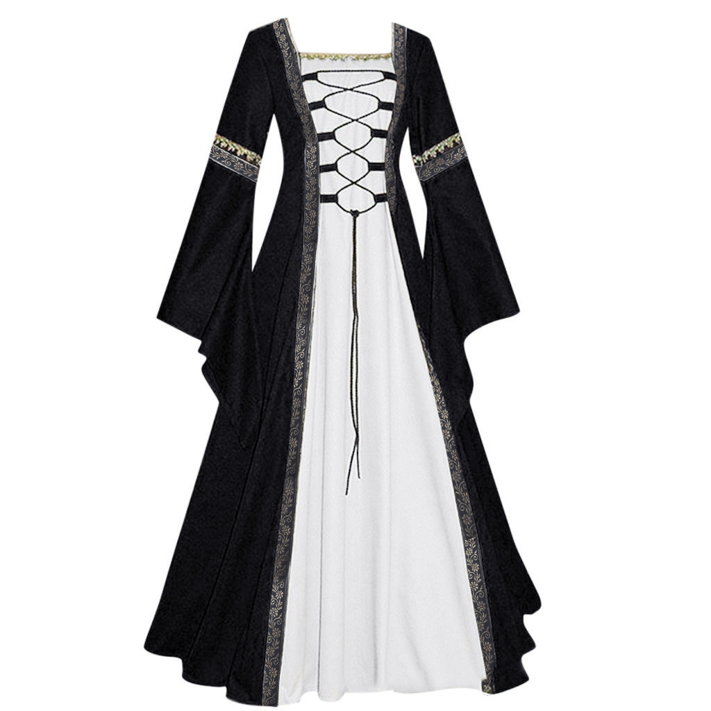 Vestido Cosplay Medieval para Mulher, Vintage, Elegante