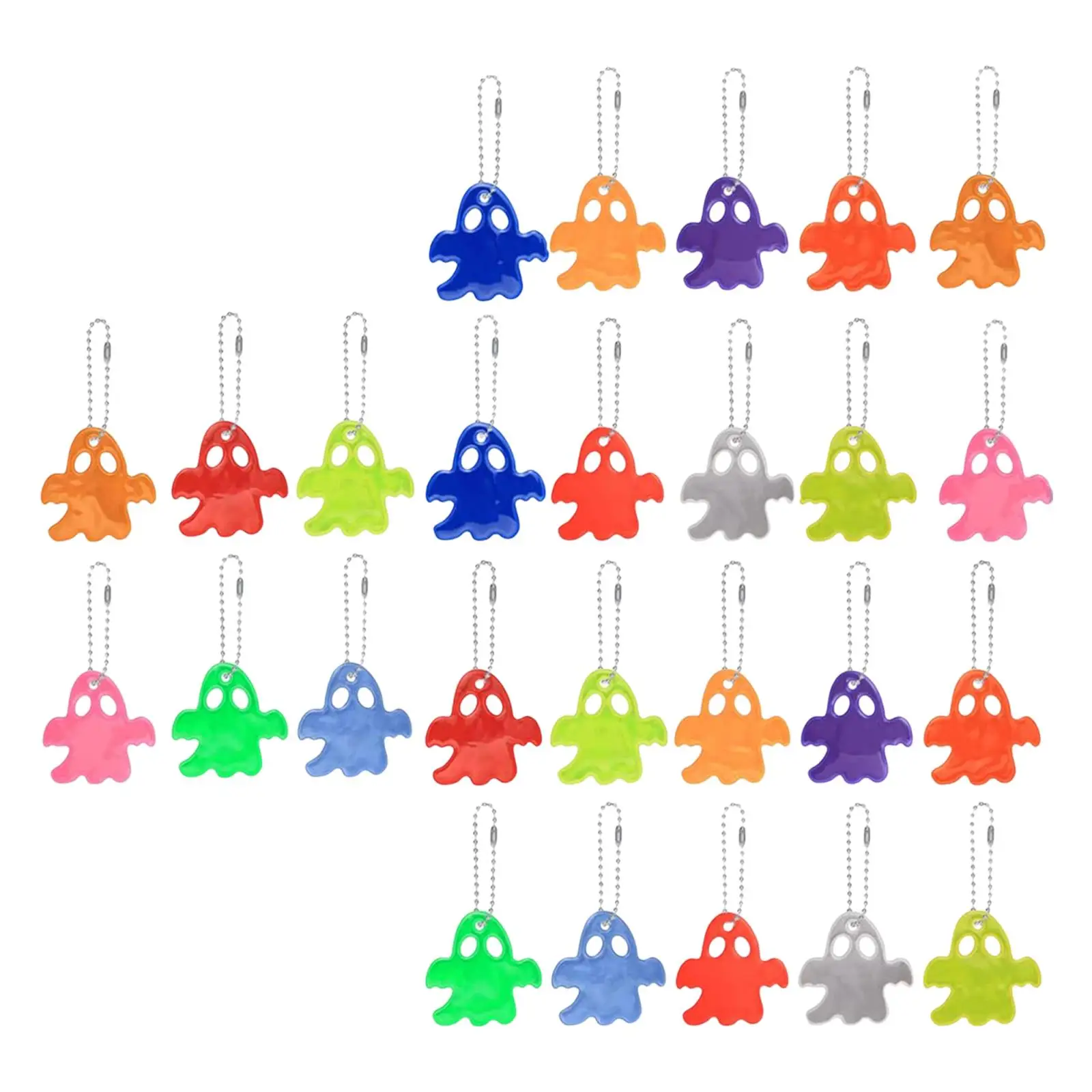 26x Safety Reflector Pendants Shape Tags Children Hanging Decoration for Running Rucksack Clothing Walking Backpack