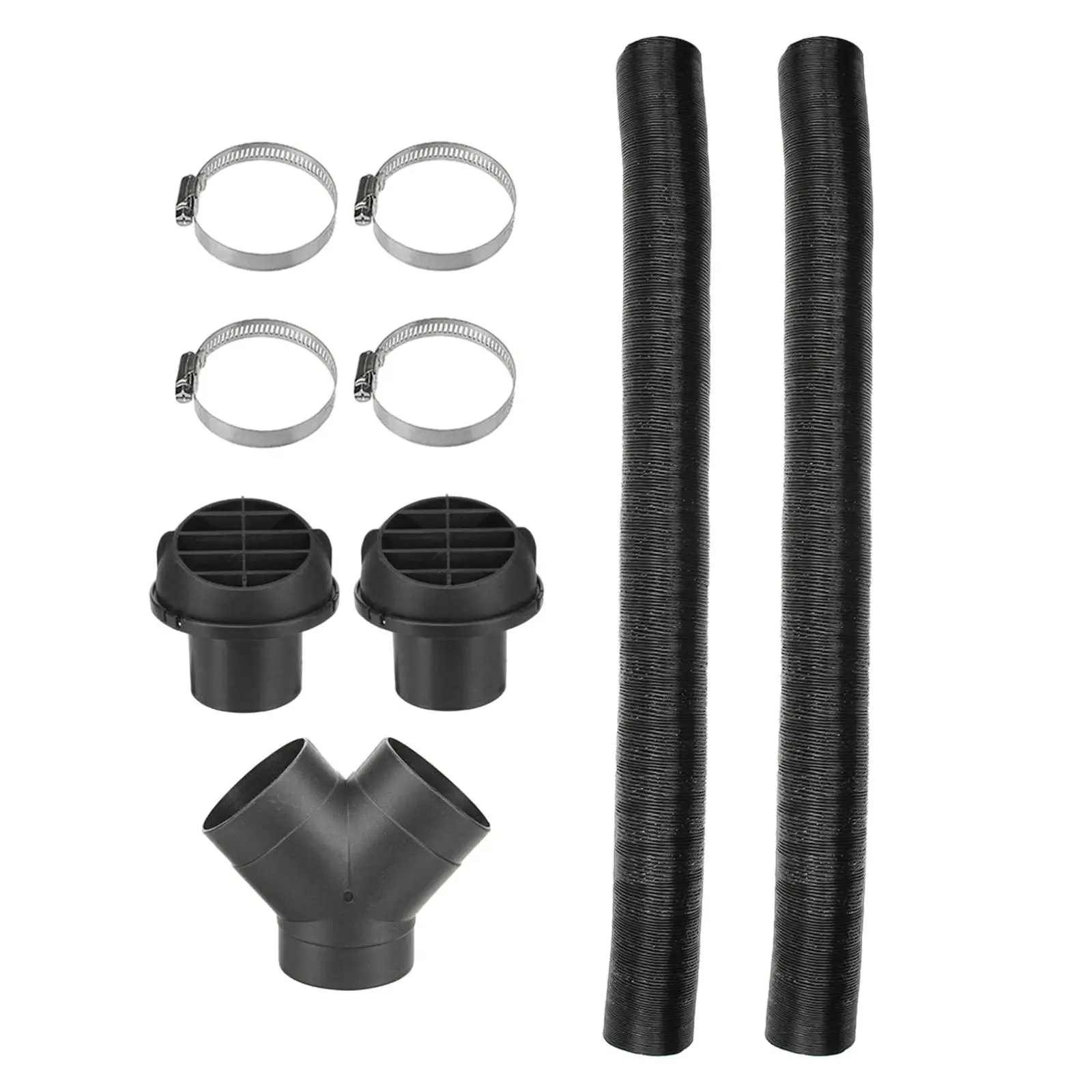 Heater Pipe 75mm Car Auto Heater Pipe Duct T Type Y Warm Air Outlet Vent Hose Clips Set for Parking Heater For Webast
