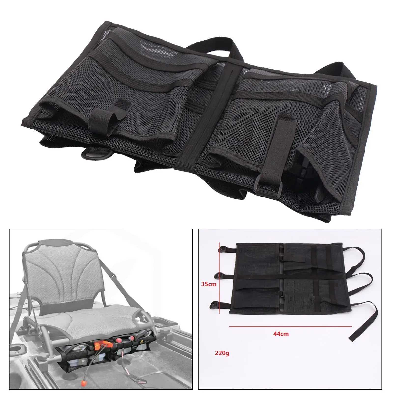 Kayak Mesh Bag Black Nylon Gear Accessories  Organizer Accessories