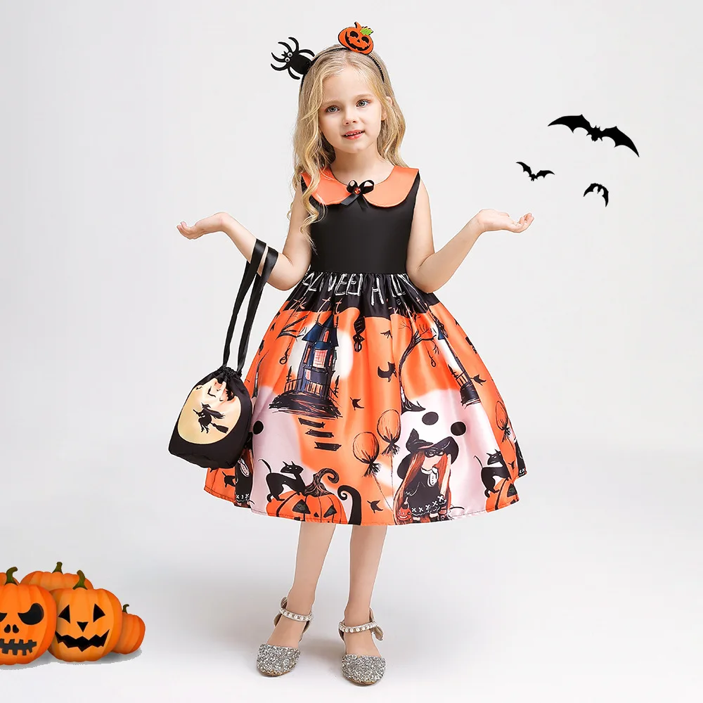 Girls 4-10Yo Halloween Witch Party Costumes