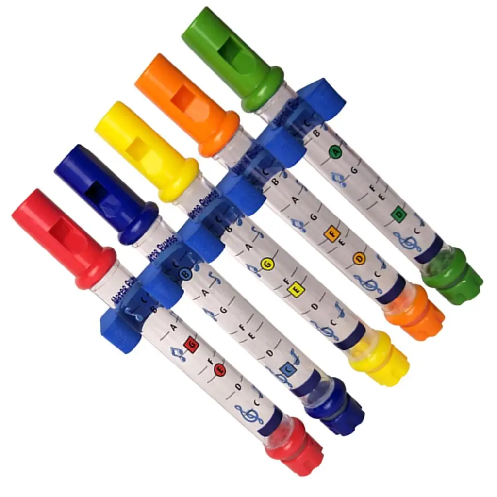 5pcs Water Flutes with Music Sheets Holder bath flute Musical Instrument Bath Toy for Babies Kids Children Developmental