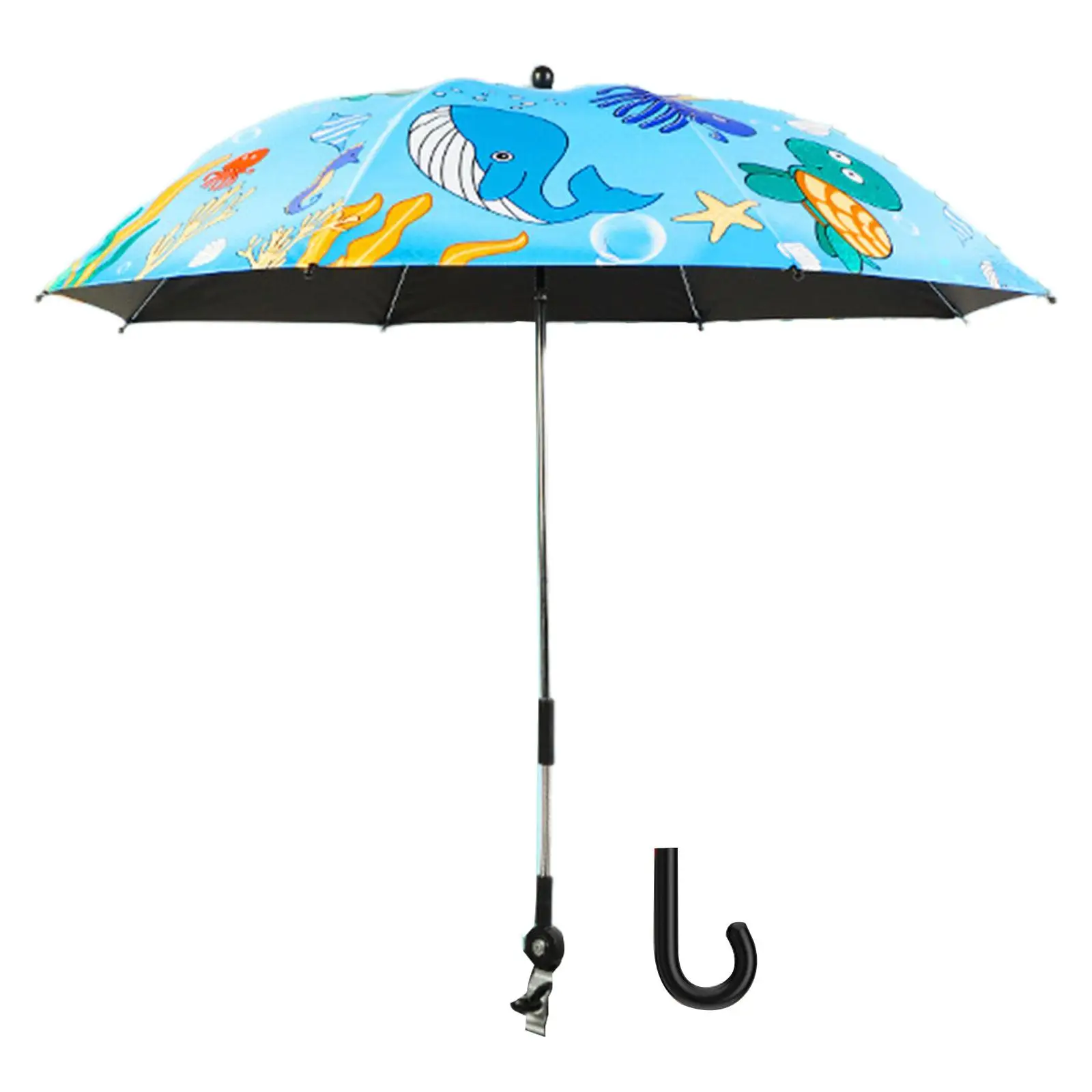 Baby Parasol Umbrella 85cm with Clamp Pram Parasol Clip on Stroller Umbrella for Pushchair Stroller Bike Beach Chairs