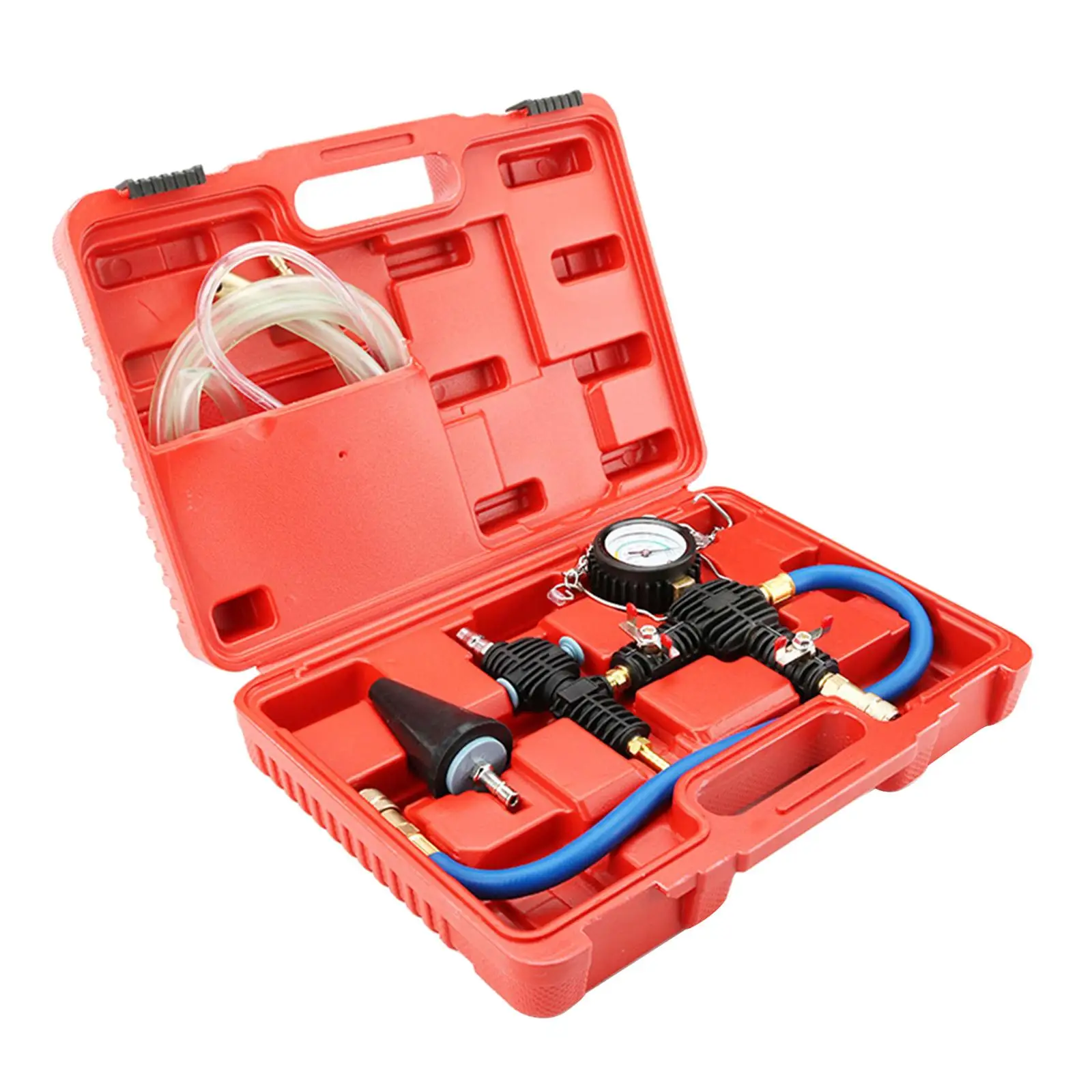 Auto Engine Cooling System Vacuum Purge Radiator Coolant Refill Tool Kit, Universal Replace Tool Set with Hose for Car 