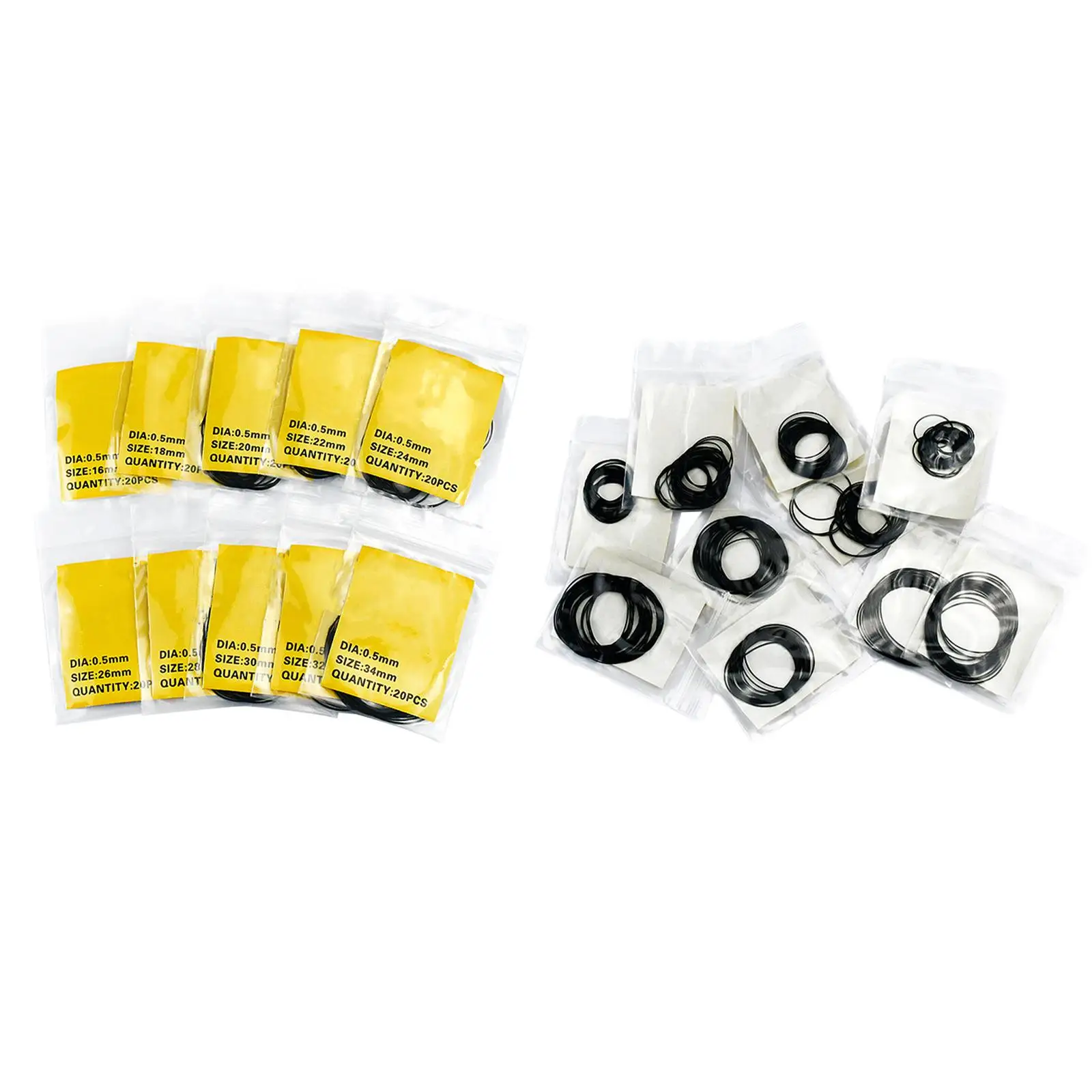 200x Watch Back Case Gasket Jewelers 10 Sizes Assortment Water Resistant 16mm-34mm Watch Supplies Seal Washers Seal Gaskets