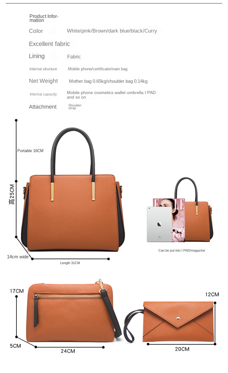 Borsa Donna Top Quality Fashion Color Matching Borsa Madre in quattro pezzi Borsa a tracolla fresca, semplice e pratica_voghion.com