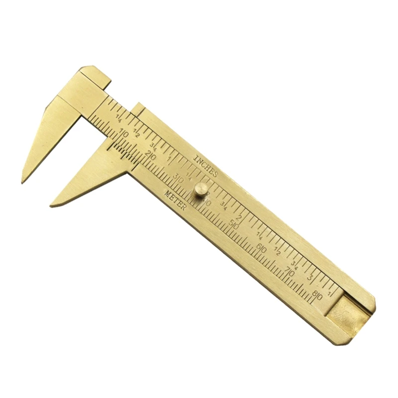 EKLOEN Mini Brass Sliding 80mm Double Scale Caliper for Measuring Gemstones and Jewelry Components Bead 