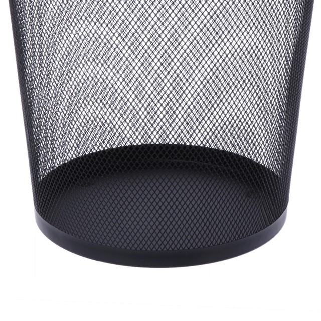 TureClos Metal Wire Mesh Trash Can Large Capacity Paper Basket Round Shape  Dustbin Office Storage Garbage Bin Living Room Rose Red 