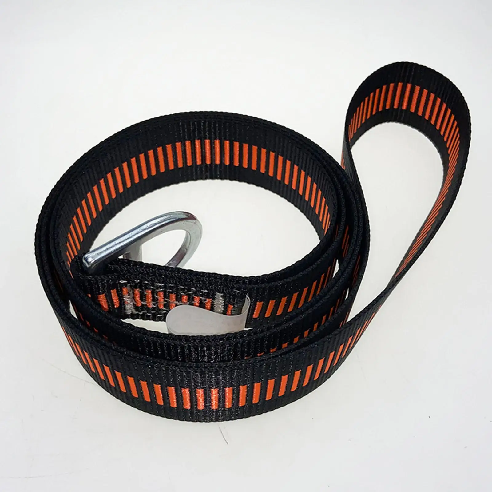 Climbing Harness Belt Sling Belt with Alloy Steel Hook Polyester Safety Lanyard for Rock Climbing Ascender Rappelling Emergency