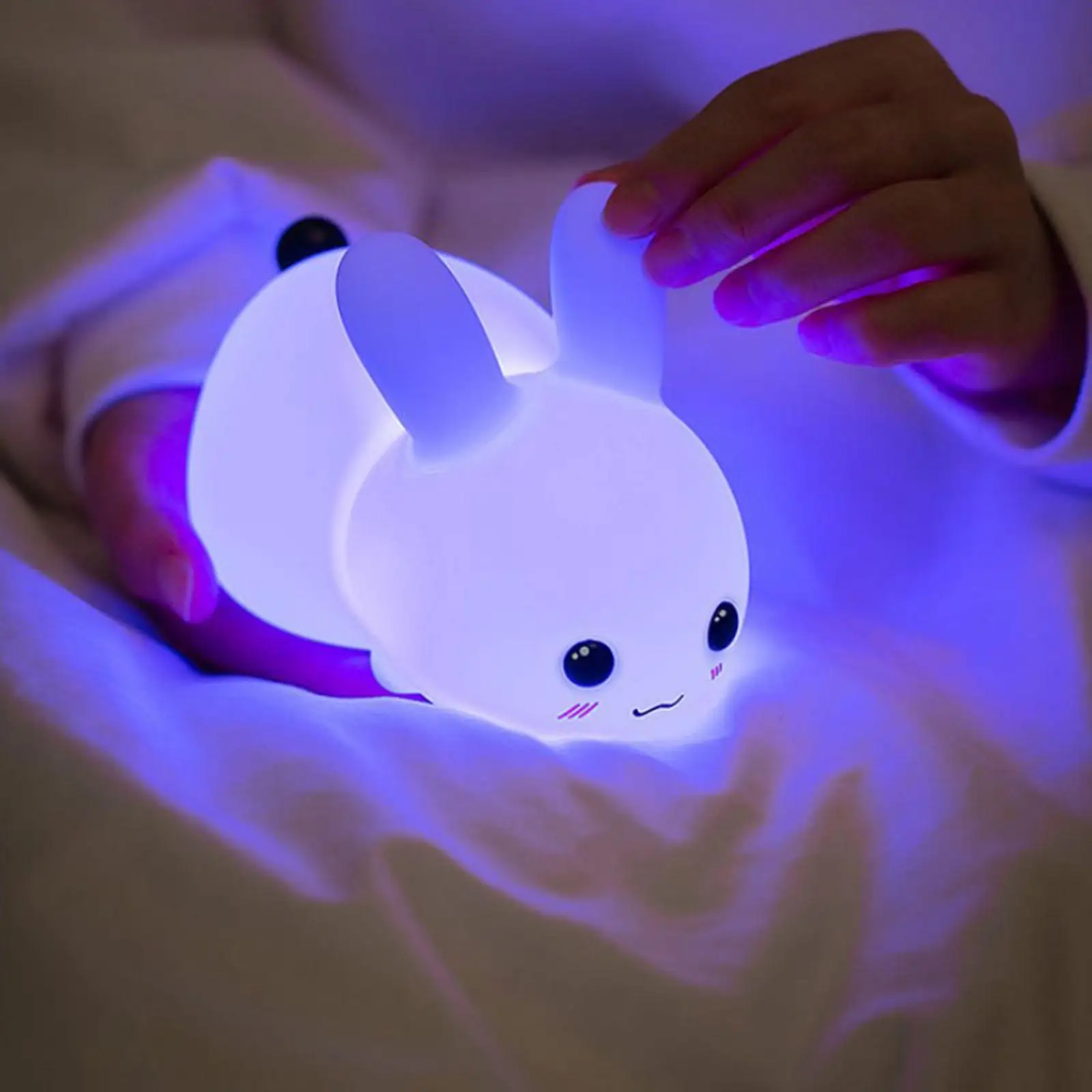 Silicone Bunny Night Light Color Changing Baby Nursery Desk Lamp Kids Gift