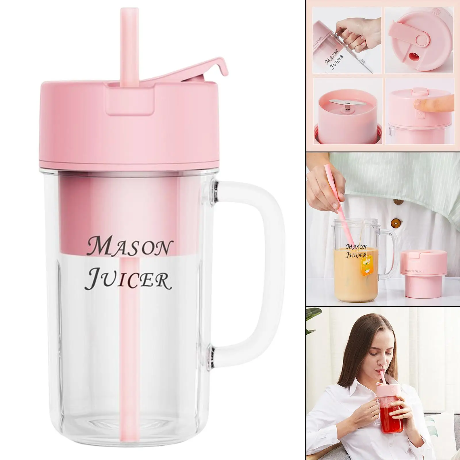 Electric USB Rechargeable Juicer Machine Mini Smoothie Jucier Blender Cups for Shakes and Smoothies