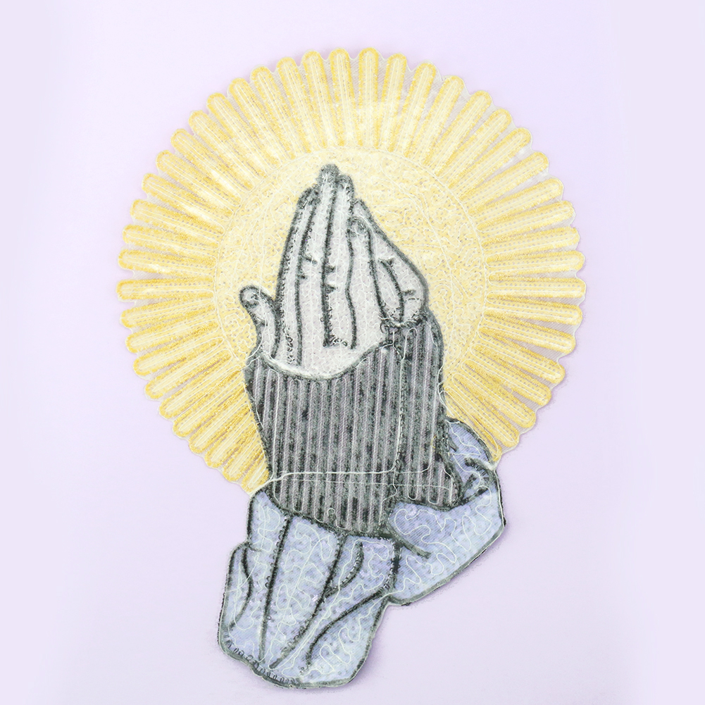 Stickerei Pailletten Patch Yoga Palm Verschluss Sonne licht Buddhistischen Namaste Nähen Badage Patchwork Stoff DIY Verzierungen – Detail 2