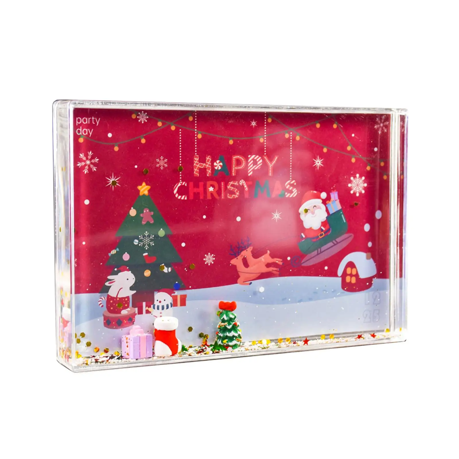 Christmas Photo Frame Card Display Desk Xmas Office Quicksand Picture Frame