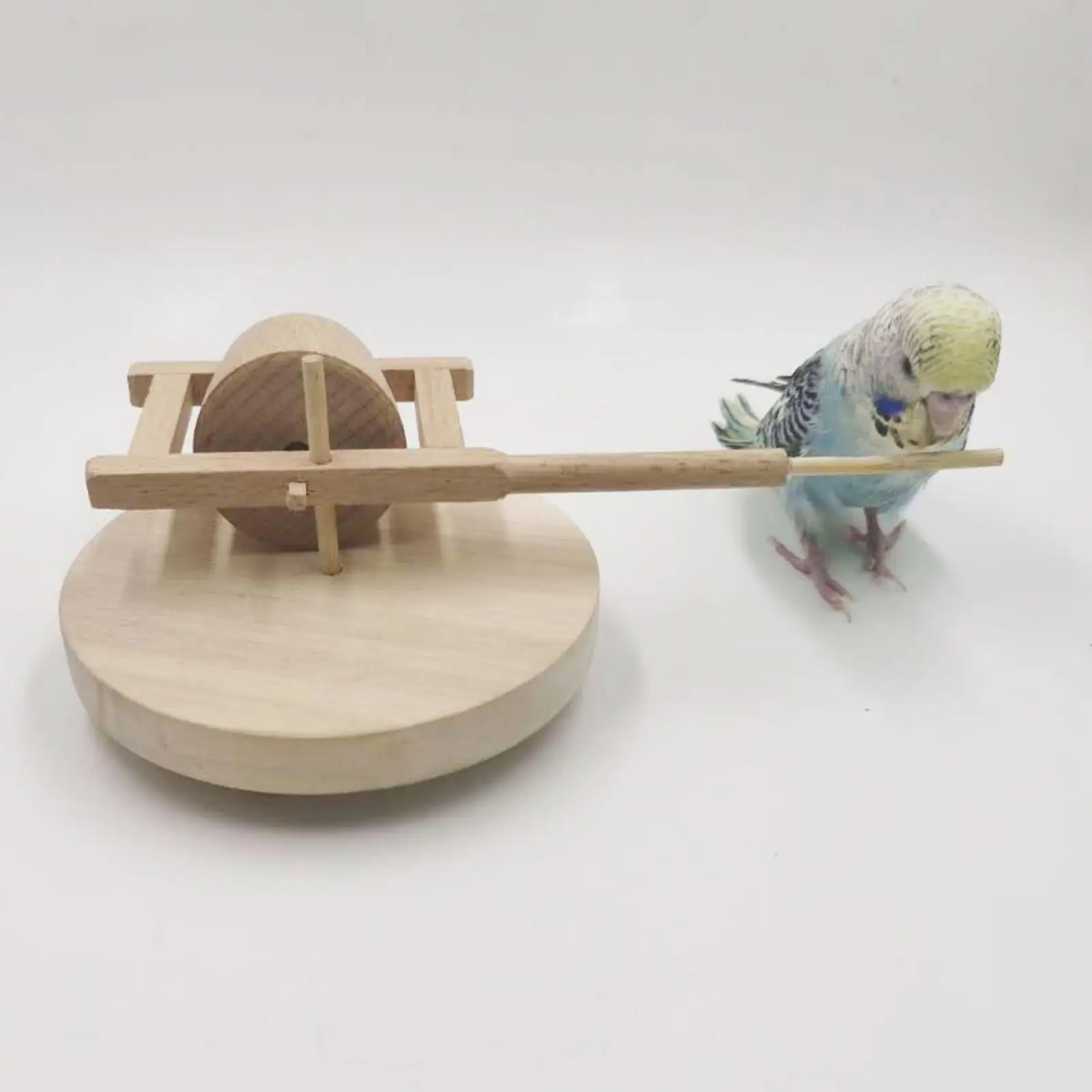 Parrot Stone Mill Toy Wood Learning Enrichment Toy Pet Supplies Cockatoo Quaker Macaw Intelligence Toy for Small Medium Birds