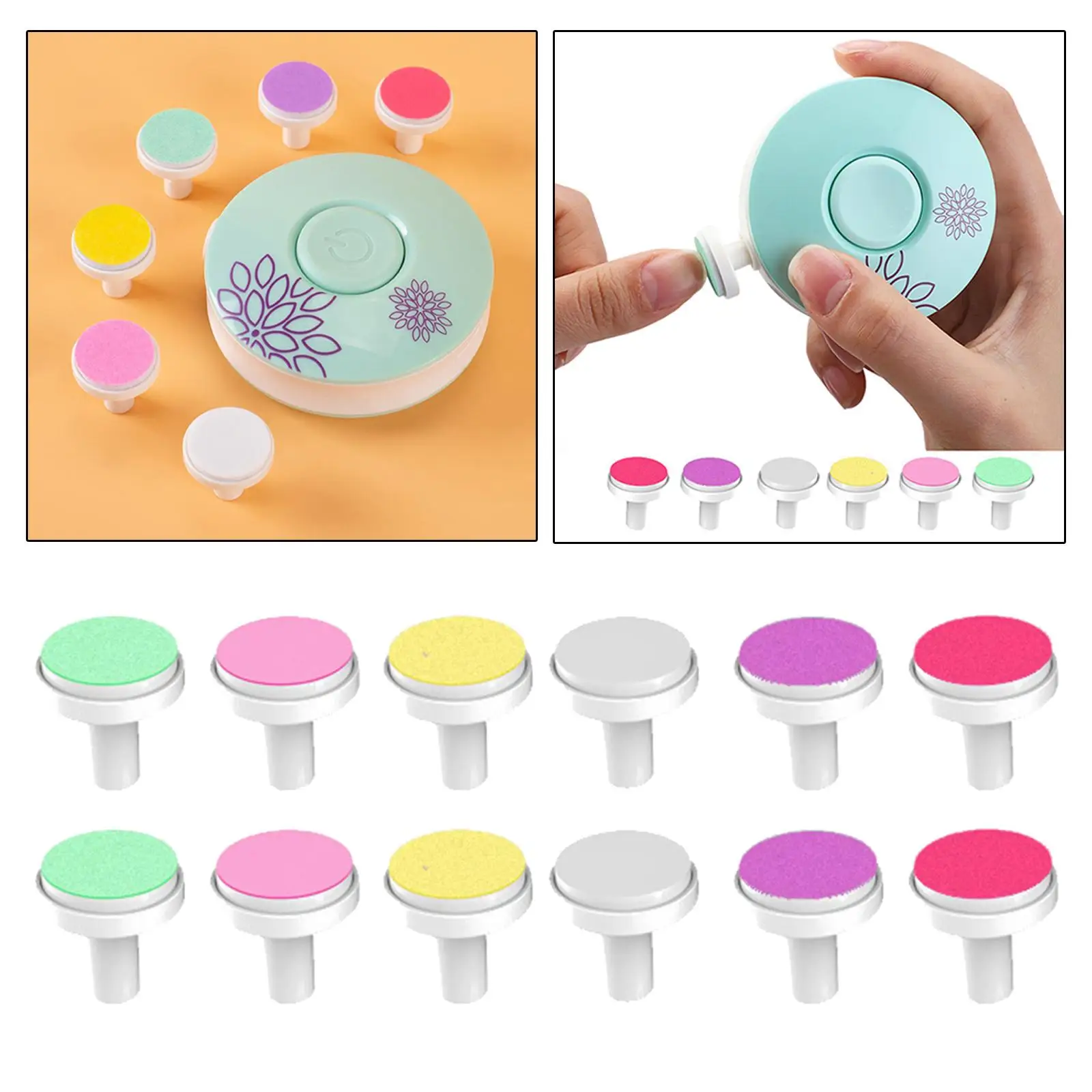 12 Pieces Electric Baby Nail  Head Replacement for Kids Nail 