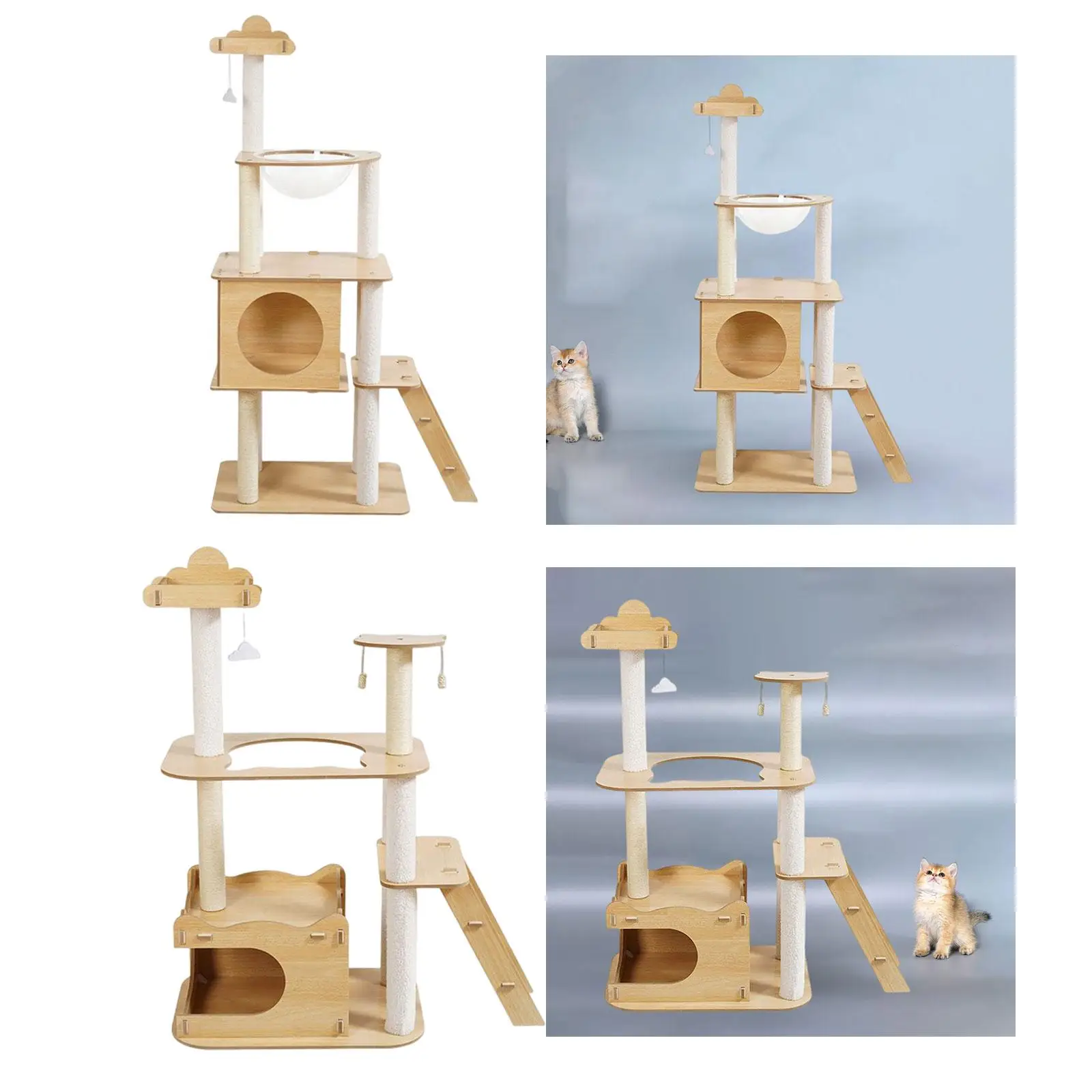 Cat Tree Towers Animal Sharpen Claw Toy Cat Furniture Scratch Posts House Wood Perch Cat Condo for Grinding Claw Indoor Cats
