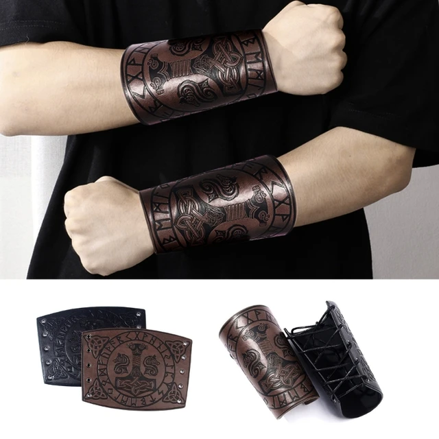 Medieval Armor Men Cosplay Arm Warmers Lace-up Viking Pirate Knight  Gauntlet Wristband Bracer Steampunk AG17 22 Dropship - AliExpress