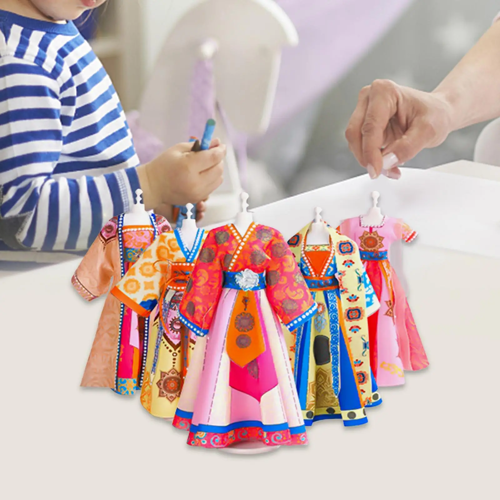 DIY Hanfu Clothes Toys Princess Dress Clothes Set Creativity Doll Clothing Design for Children Kids Beginner Teen Age 8-12