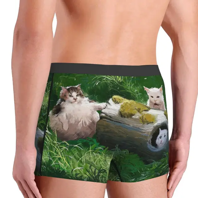 Meme Cat Cute Kawaii Underpants Homme Panties Male Underwear Print