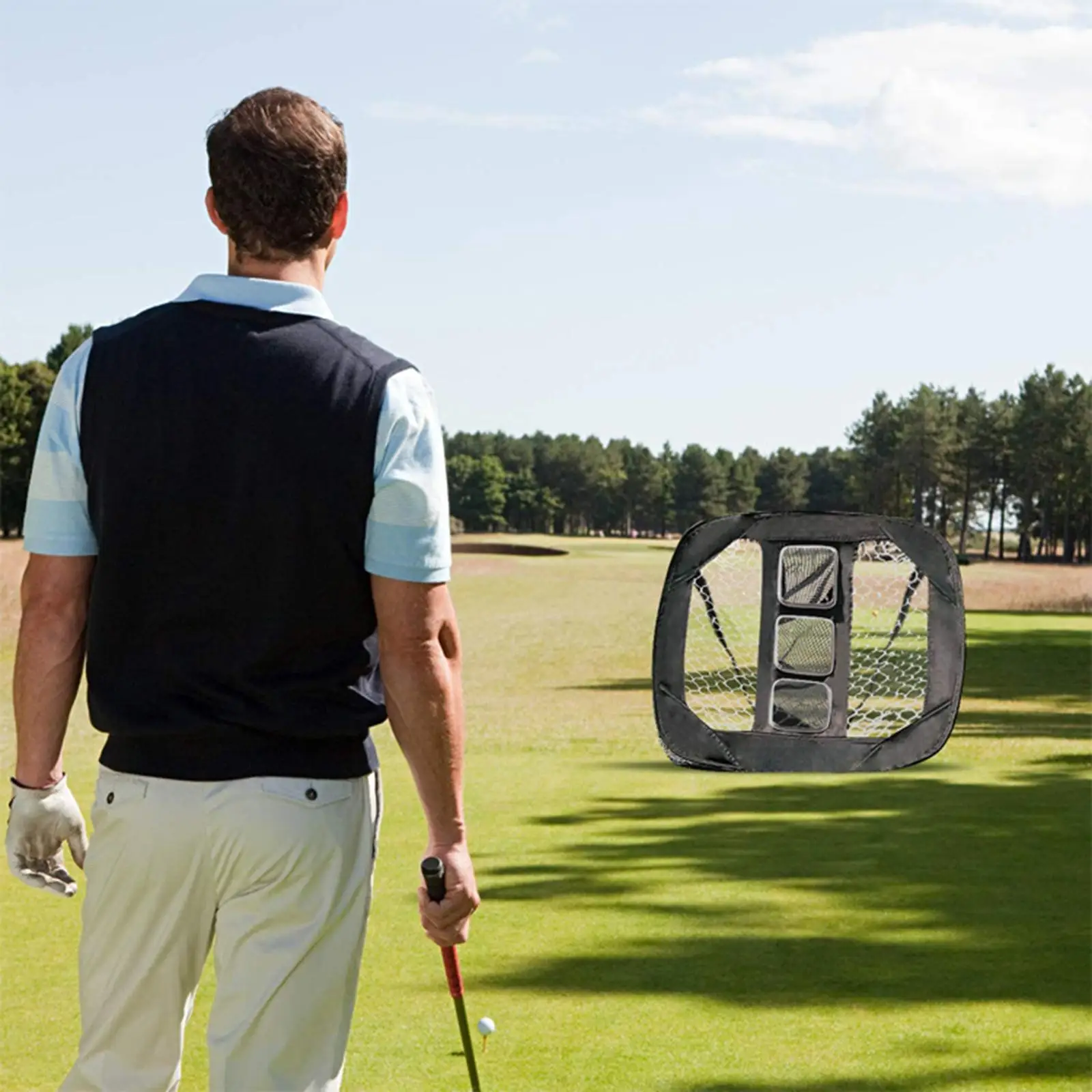 Golf Chipping Net,  Gifts for Men, Outdoor Indoor Putting Green Golfing Target Accessories Backyard Practice Swing Game