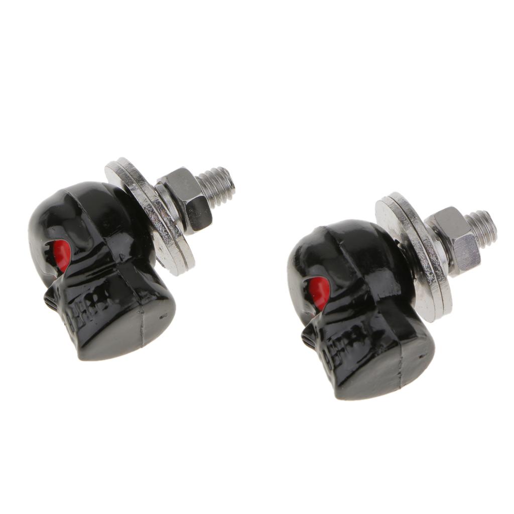2x Car Motorcycle Plastic Skull License Plate Bolts for Motorbike Car Mounting Set Universal Fit For Any 6mm Bolt Fastener Tool