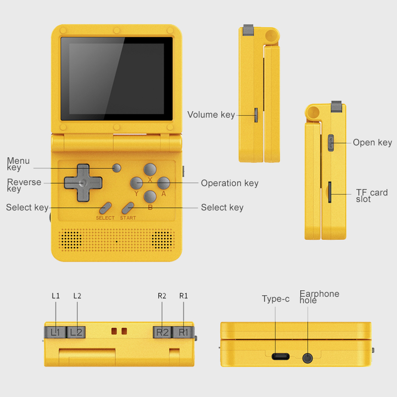 Powkiddy V90 Retro Handheld Game Console 3 Inch Ips Screen System_voghion.com