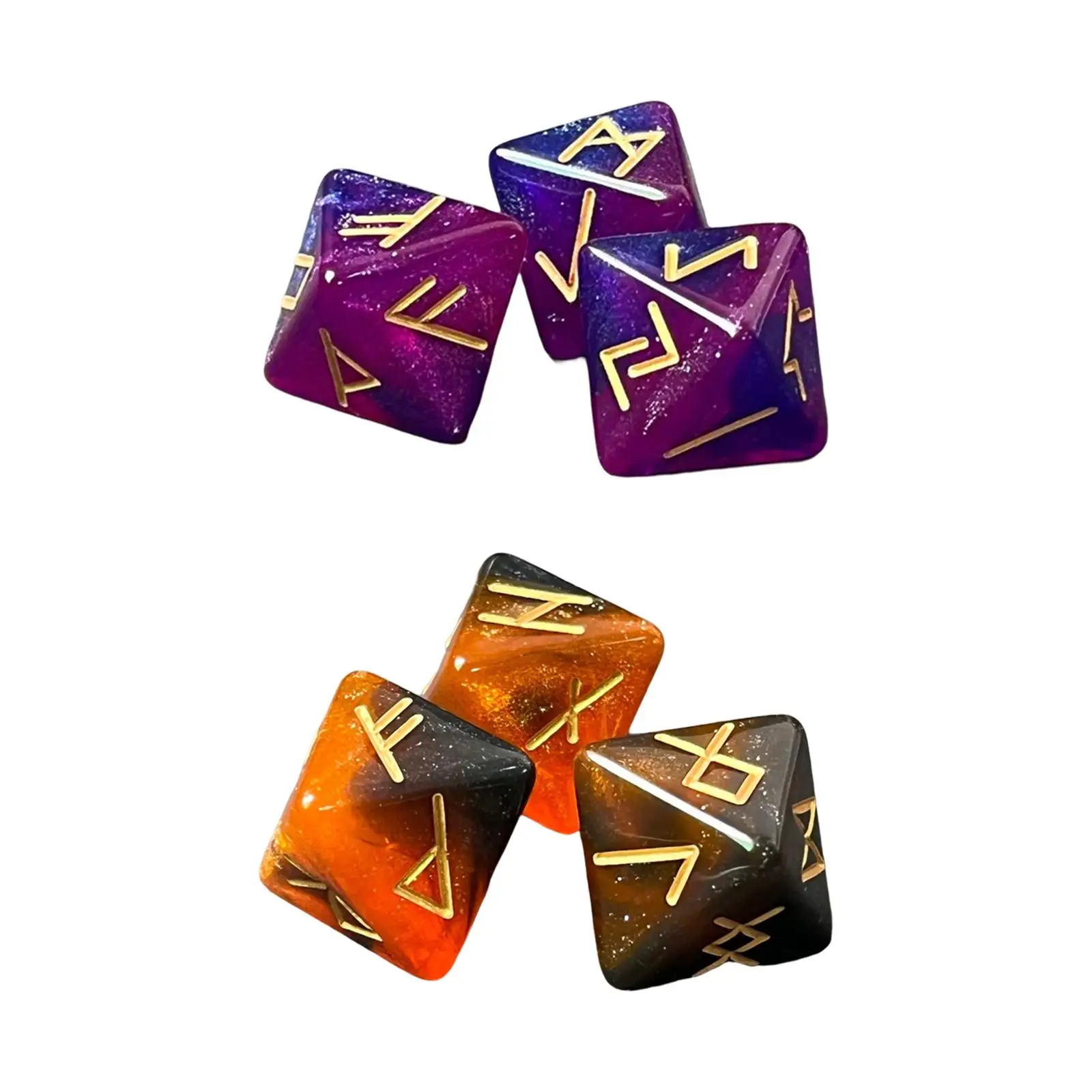 3Pcs Star Divination Tarot Constellation Rune Dice Assorted Polyhedral Dice Set Multi Sided Astrological Dice for Accessory
