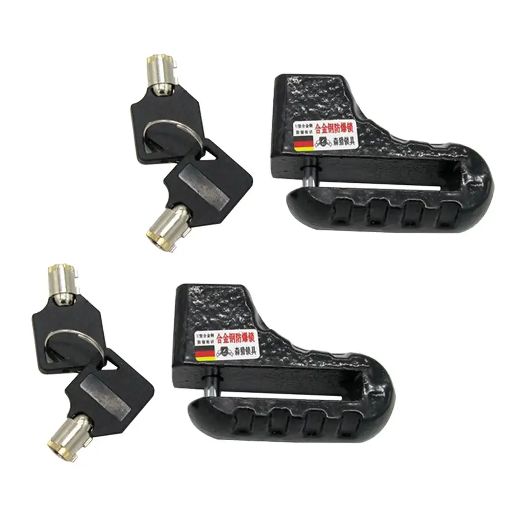 2x Antitheft Motorcycle Bike Scooter Wheel Disc Brake Alarm Lock with 