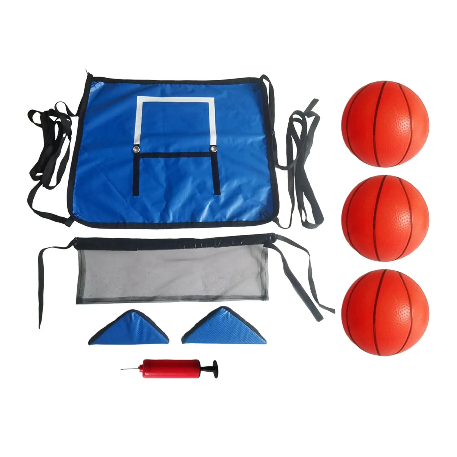 Trampoline Basketball Hoop with Pump and Ball Waterproof with Connection Ropes Sun Protection Easy Install Lightweight Backboard