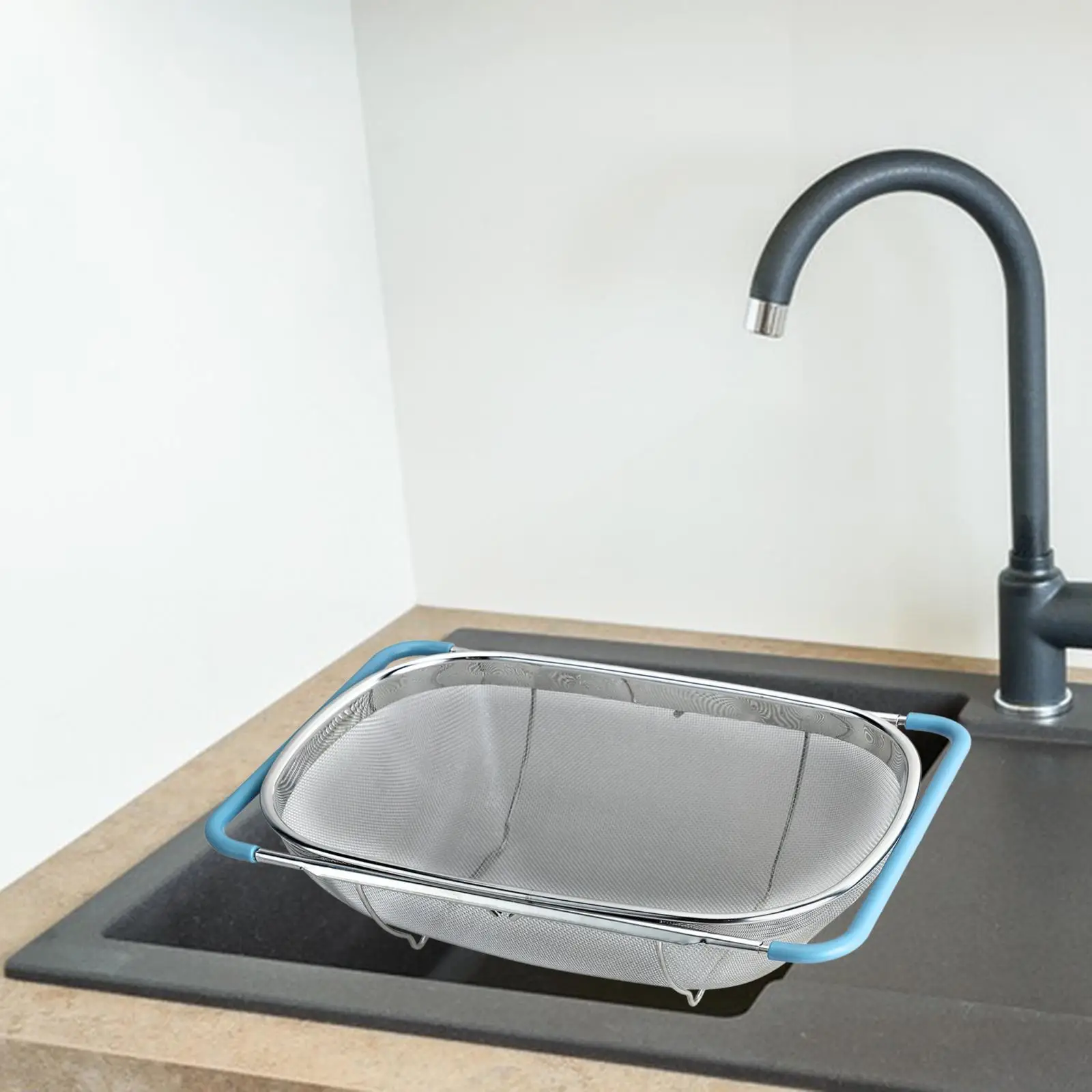 over Sink Colander Basket Extendable Expandable Sink Washing Basket Fruits Vegetables Drain Basket Home Kitchen Accessory