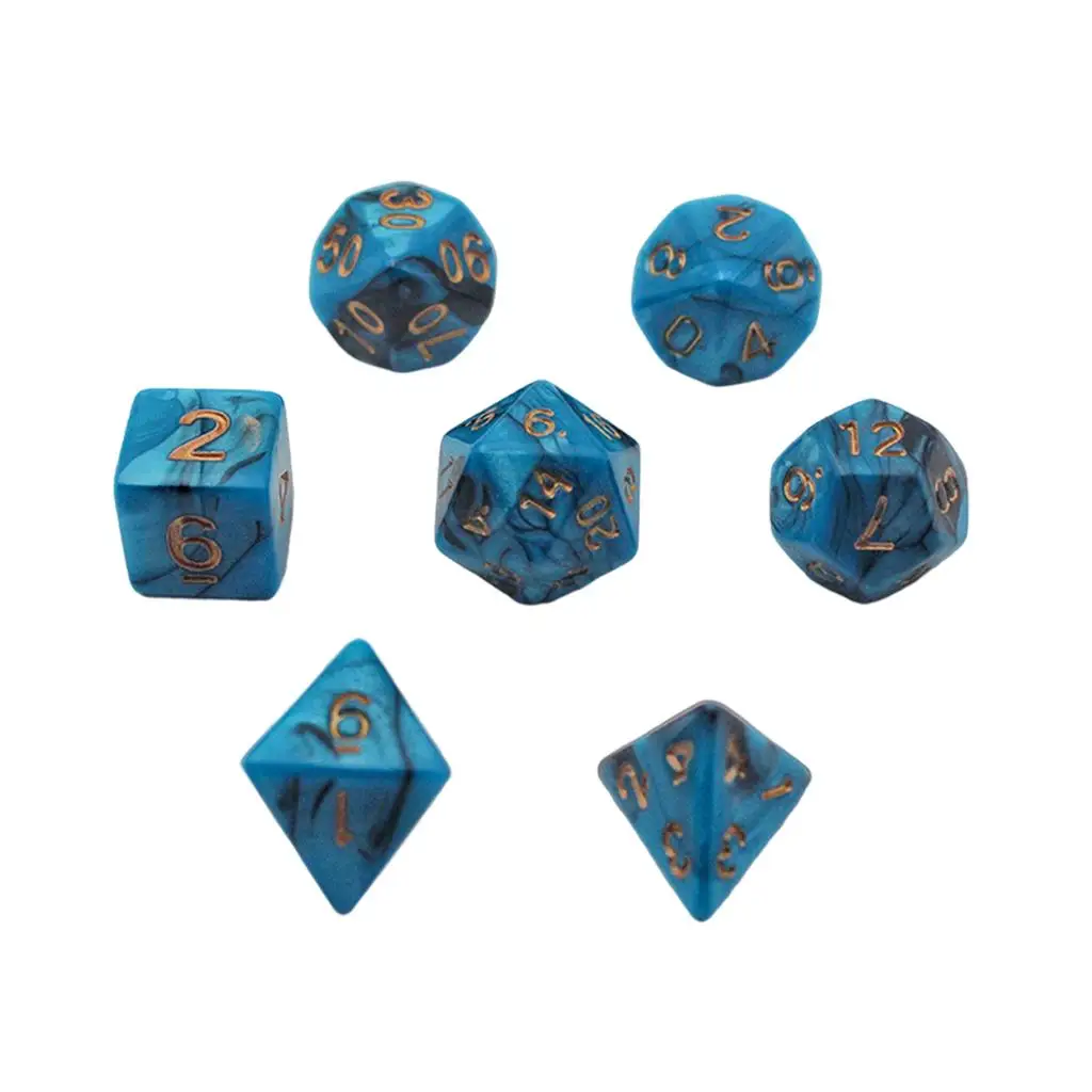 7x Polyhedral Dice Set Irregular Casino Accessories for DND RPG Table Games