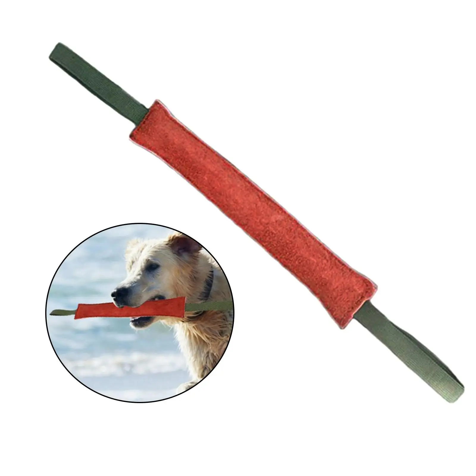 Dog Bite Tug Toy Leather Interactive Toys Durable 2 Handles Dog Chew Toy