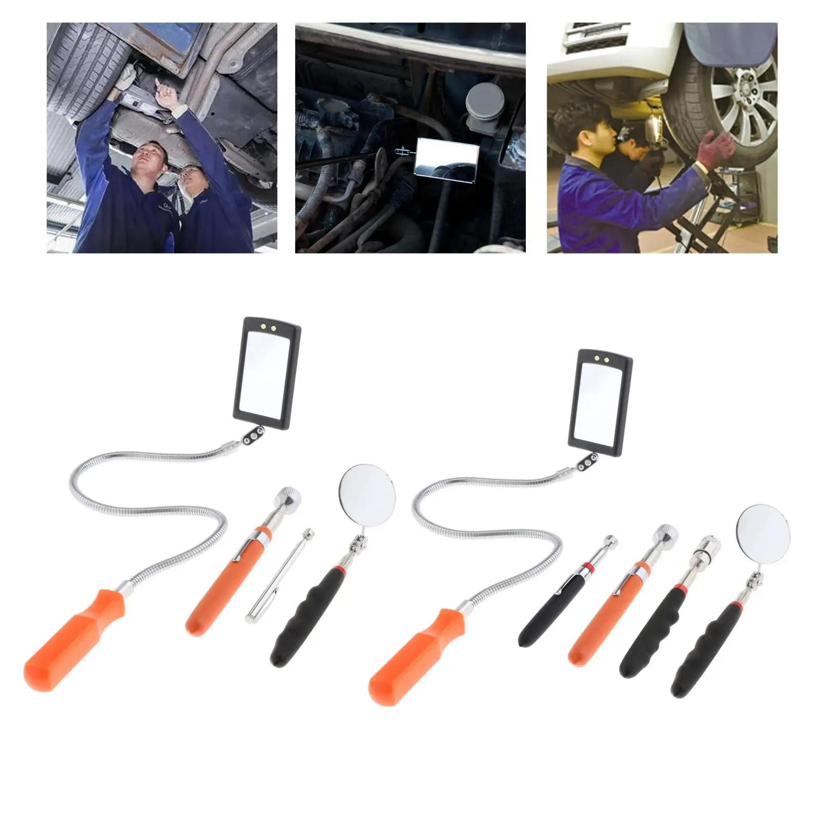 Telescoping Pick Set with Pick up Rod Telescoping Handle Retractable Auto Repair for Bolts Mechanics 