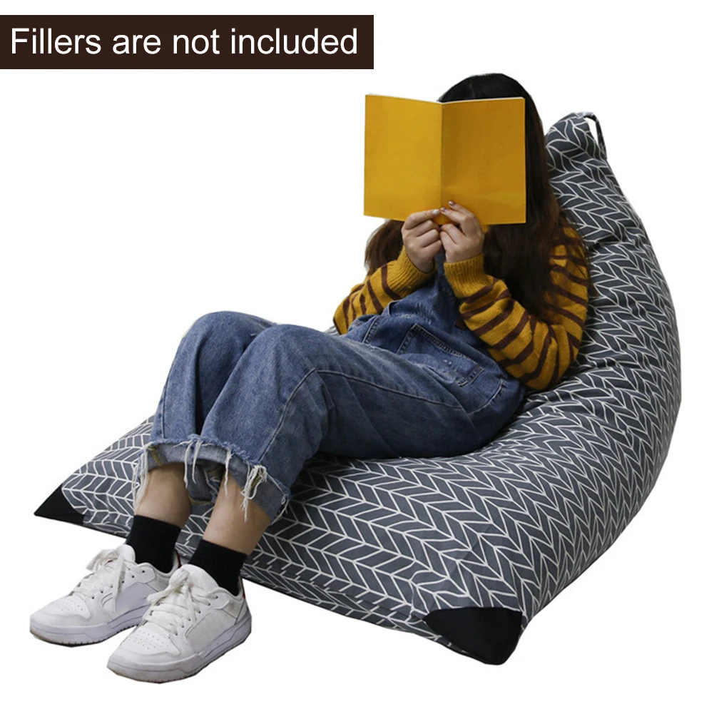 Printed For Stuffed Animal Home Dustproof Bedroom Sofa Chair Cover Toy Organizer Storage Bean Bag Triangle Canvas Large Capacity