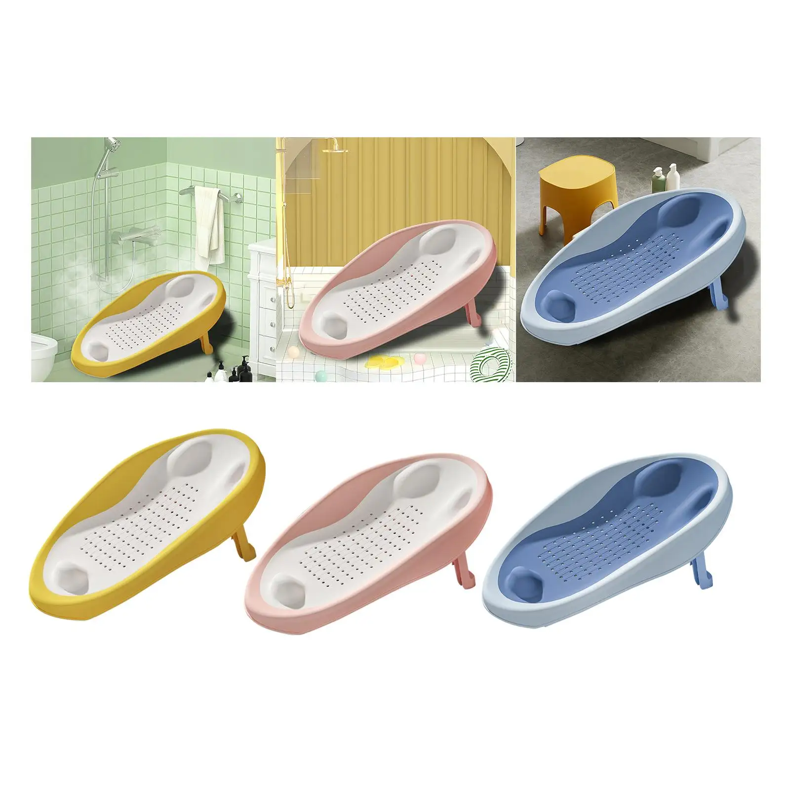 Baby Bath Support Multi Function Anti Slip Accessories Breathable Folding Bath Rack Bathing Seat Shower Support for Toddlers