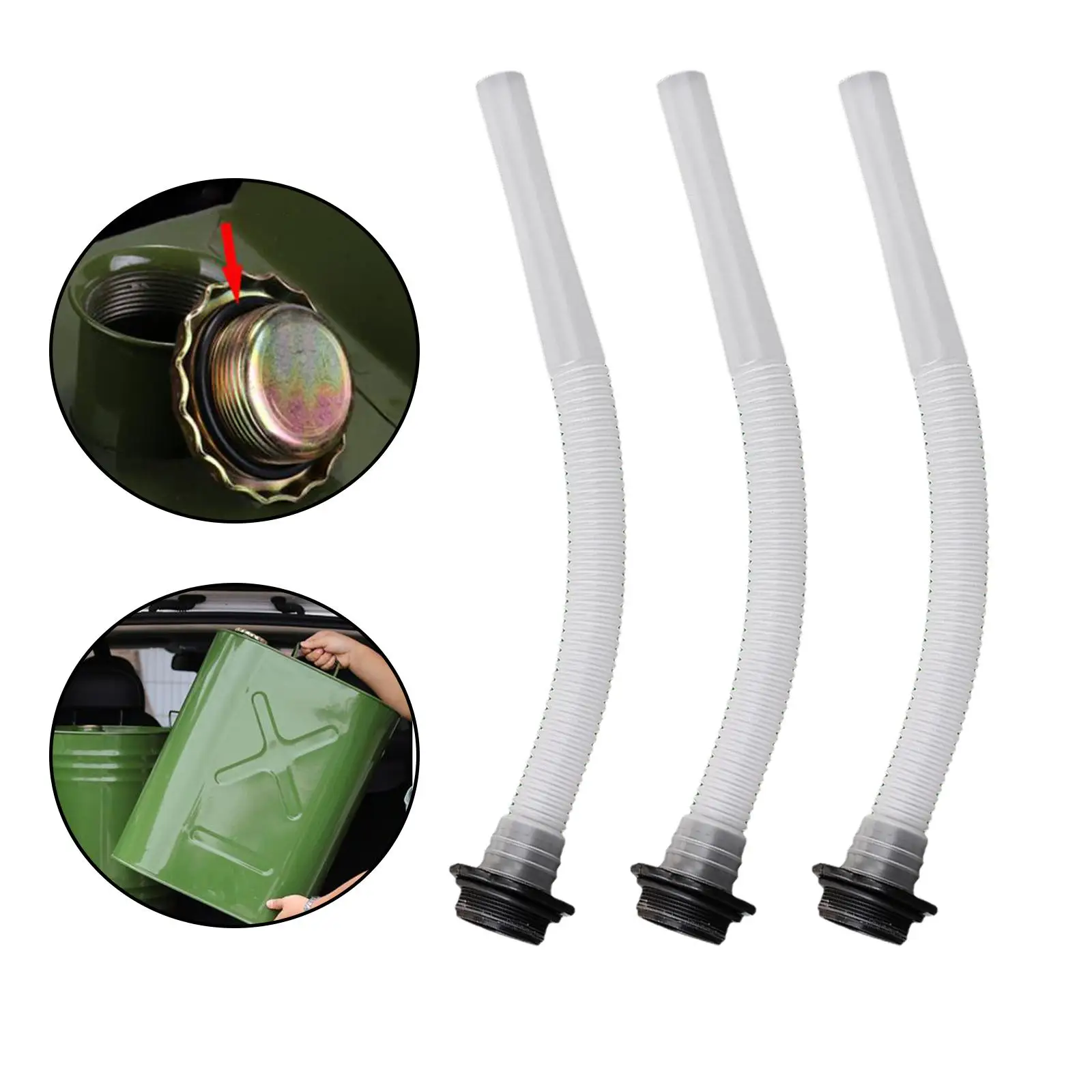 3x Portable Fuel Tank Pouring Nozzle Garage Tool Petrol Can Flexible Tube