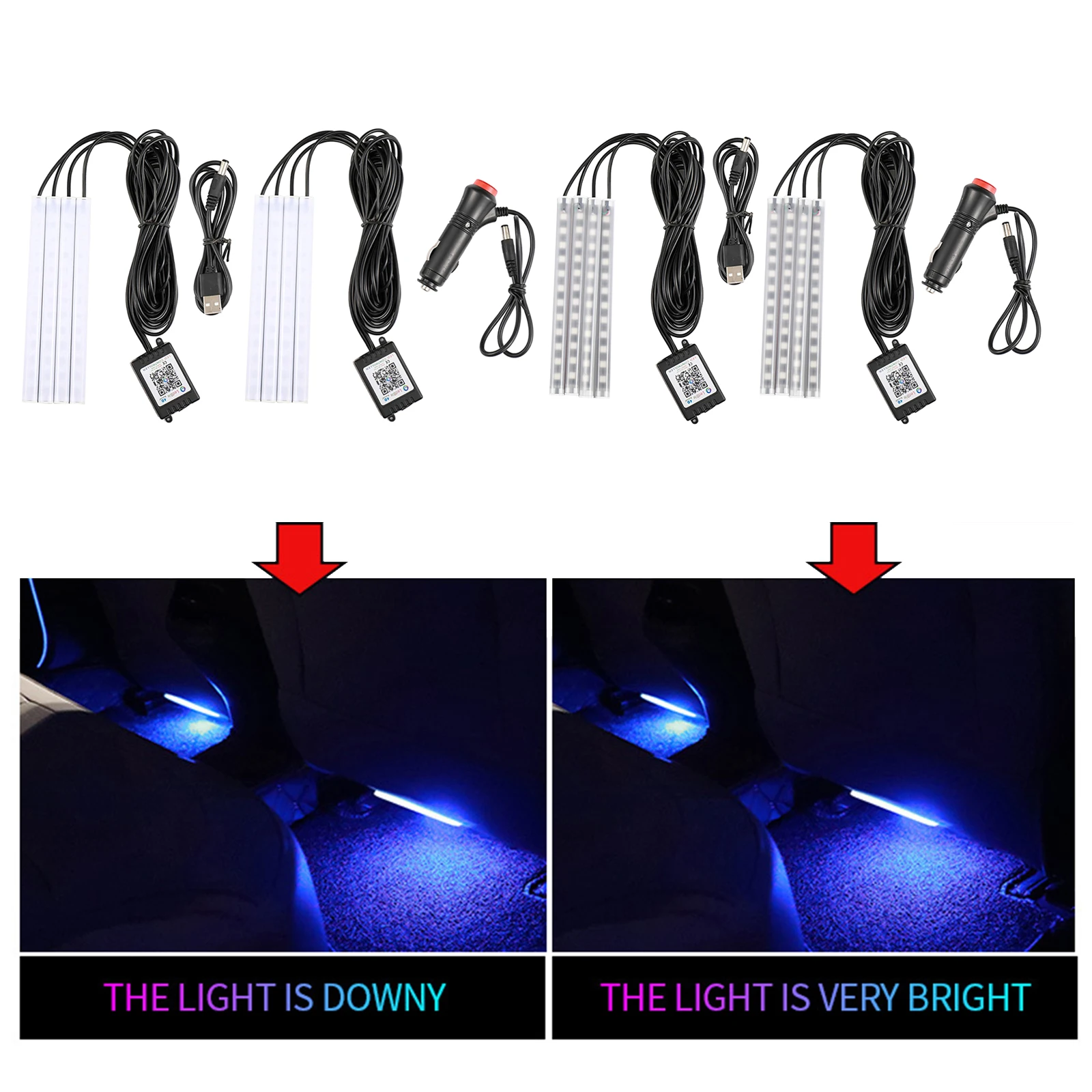 Car LED s, LED Interior Lights, MultiColor Music Car under Lighting Kit with Sound Function
