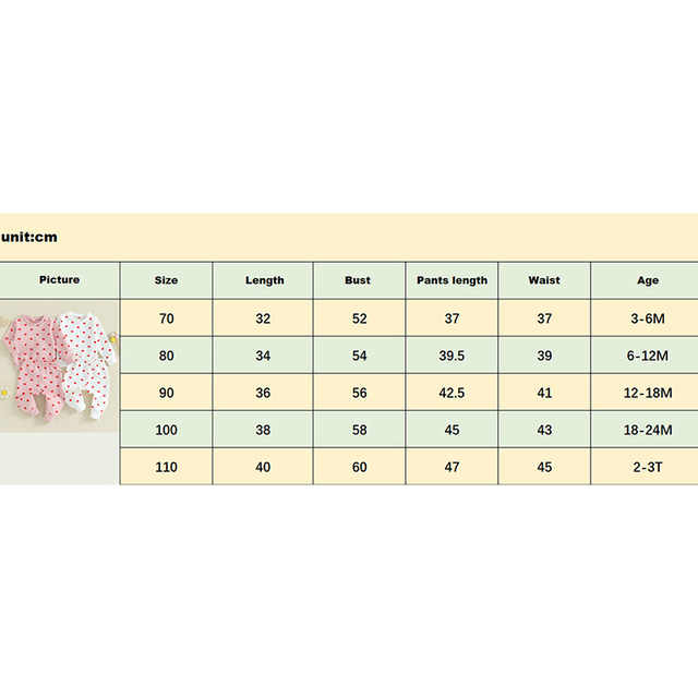 Pudcoco Baby Girls 2-piece Outfit, Heart Print Long Sleeve Crew