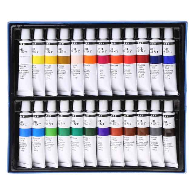 24 Colors Professional Oil Painting Paint Drawing Pigment 12ml Tubes Set  Artist Art Supplies - Oil Paints - AliExpress