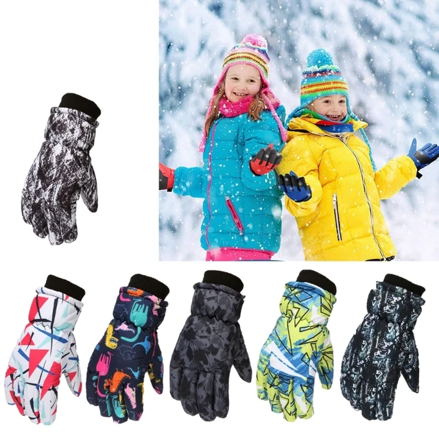 Windproof Gloves Winter Warm Gloves Water-resistant Cartoon Print Kids  Cycling Gloves Outdoor Thermal Mittens with for Winter - AliExpress